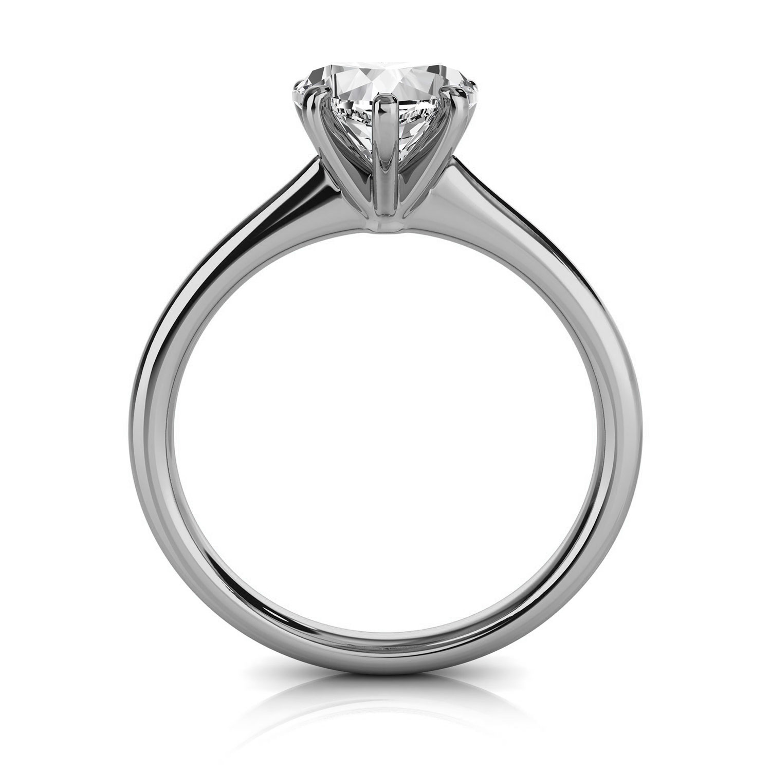 14K White Gold Reli 2 MM Solitaire Ring